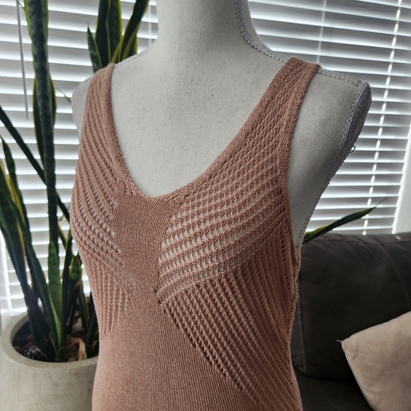 Ftc With Love Pointelle Knit Tank Dress. Nude. Size Medium. New. - Picture 3 of 10